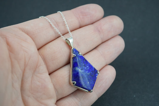 Lapis Lazuli Sterling Silver Large Pendant