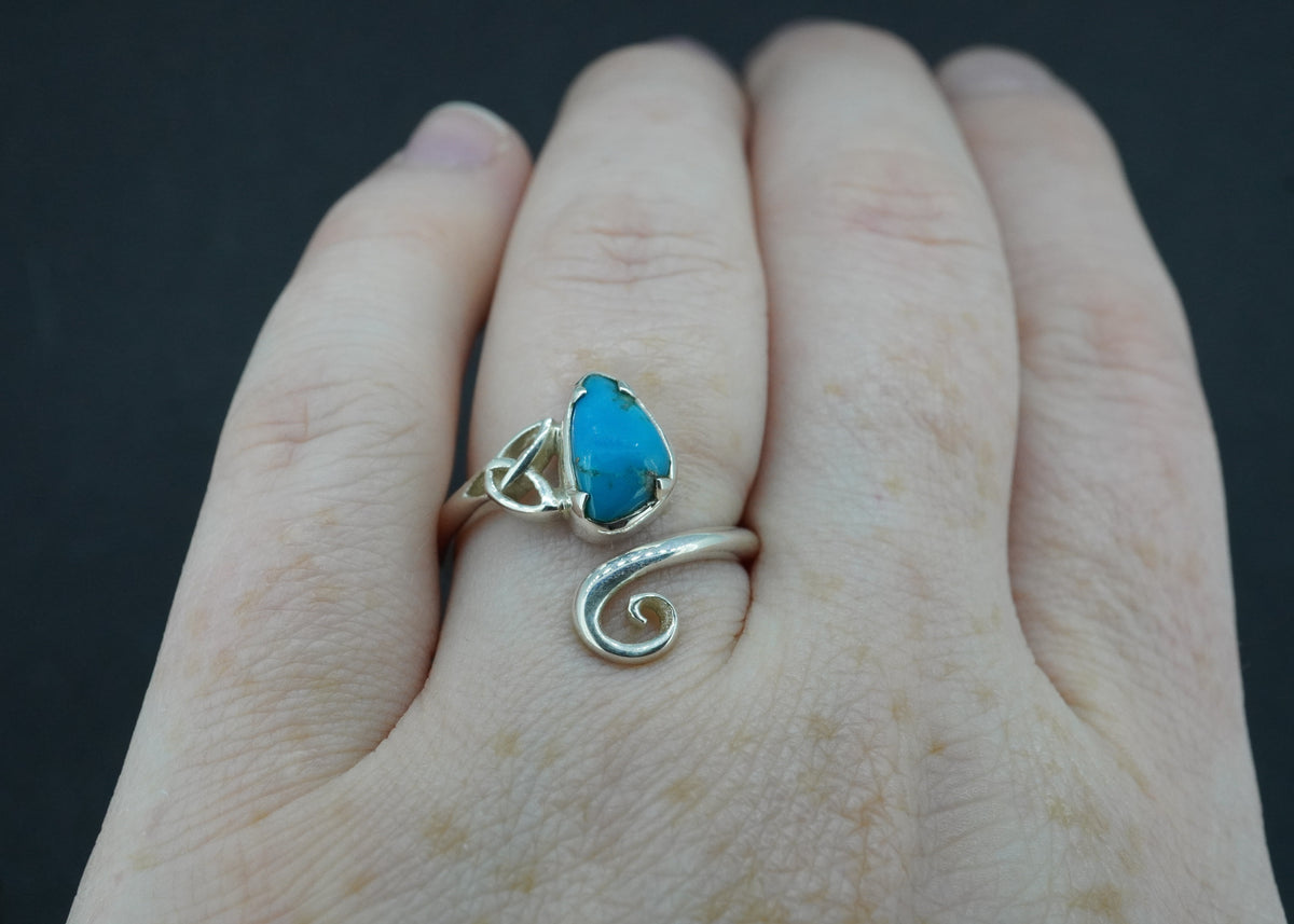 Turquoise Sterling Silver Celtic Medium Ring