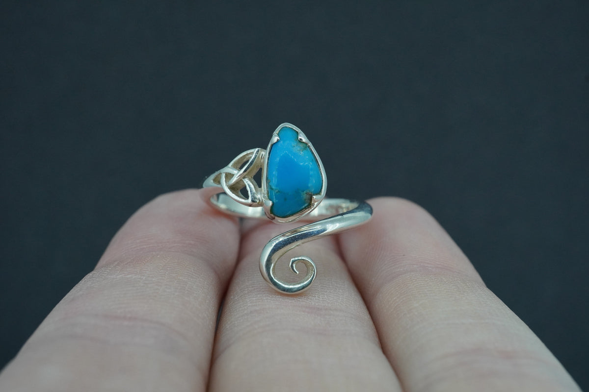 Turquoise Sterling Silver Celtic Medium Ring