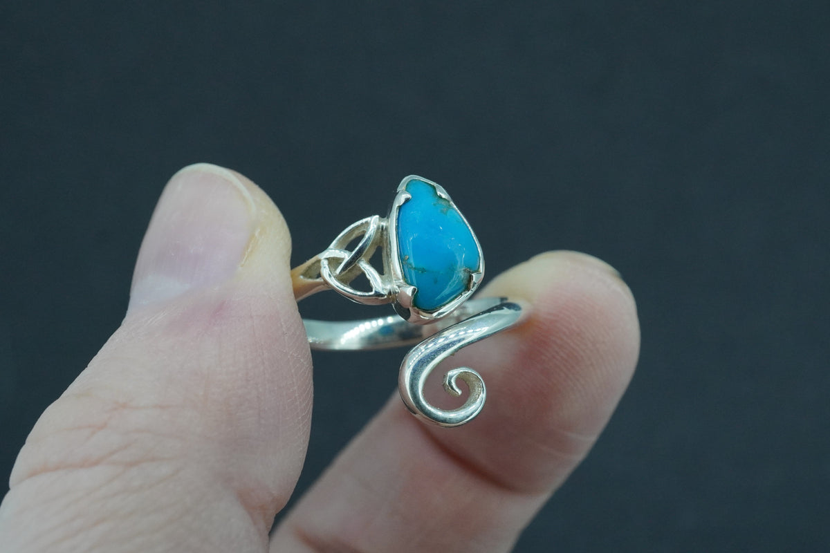 Turquoise Sterling Silver Celtic Medium Ring