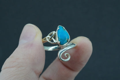 Turquoise Sterling Silver Celtic Medium Ring