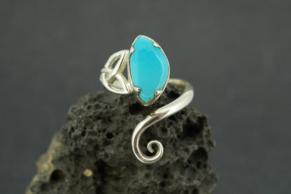 Turquoise Sterling Silver Sleeping Beauty Celtic Ring