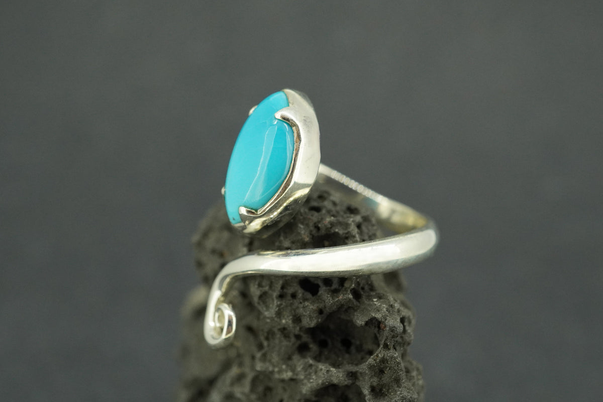 Turquoise Sterling Silver Sleeping Beauty Celtic Ring