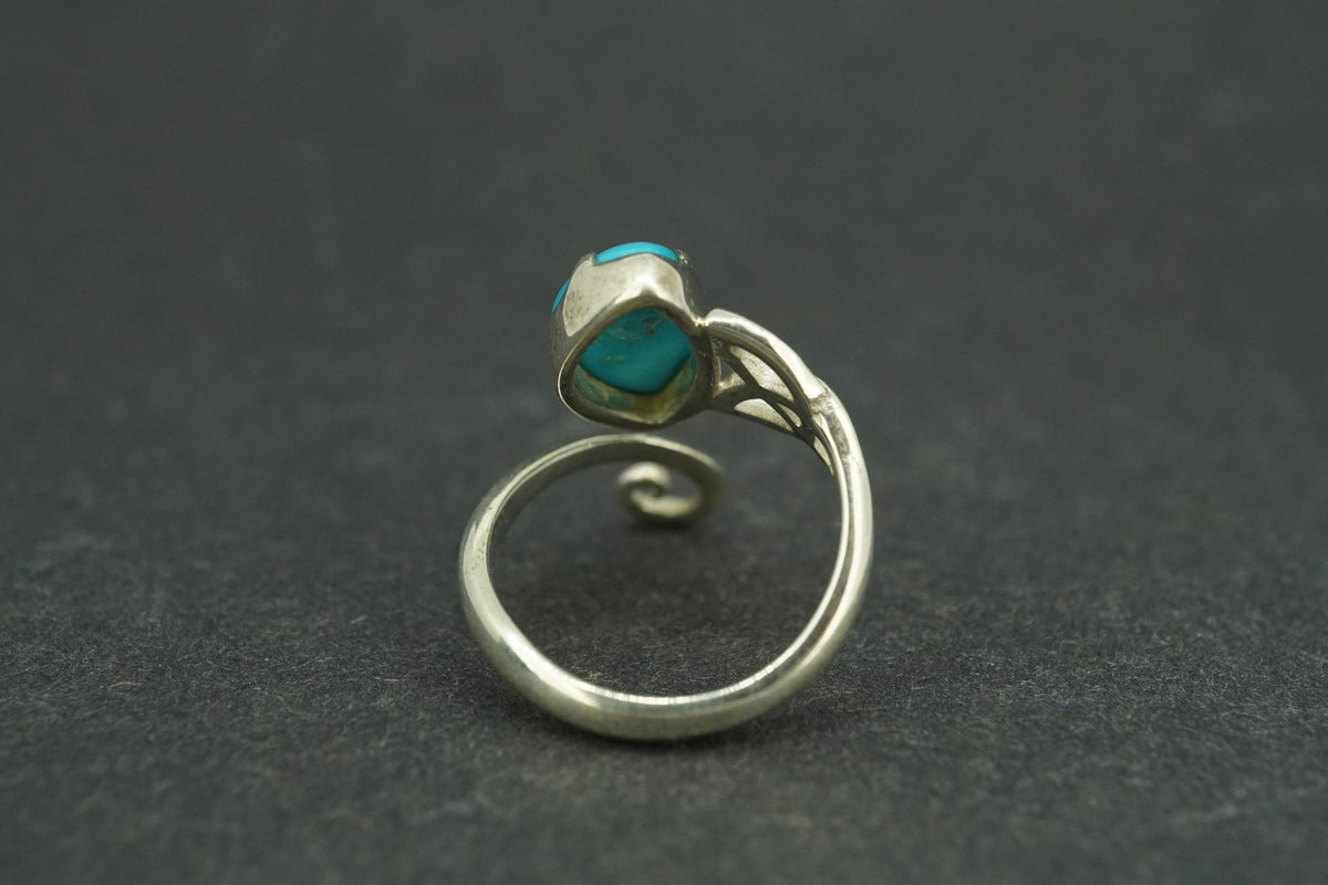 Turquoise Sterling Silver Sleeping Beauty Celtic Ring