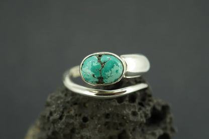 Asian Turquoise Sterling Silver Snake Ring