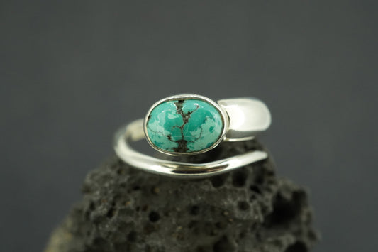 Asian Turquoise Sterling Silver Snake Ring