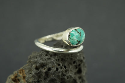 Asian Turquoise Sterling Silver Snake Ring