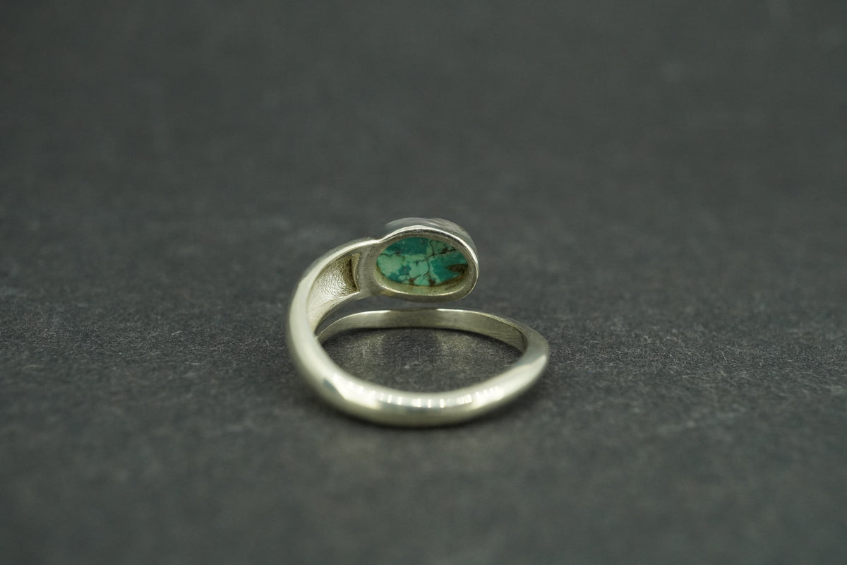 Asian Turquoise Sterling Silver Snake Ring