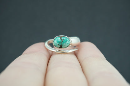 Asian Turquoise Sterling Silver Snake Ring