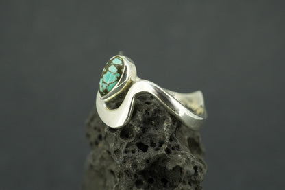 Turquoise Sterling Silver Wave Ring