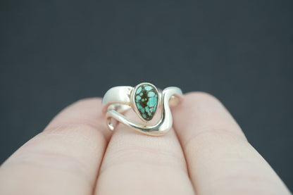 Turquoise Sterling Silver Wave Ring