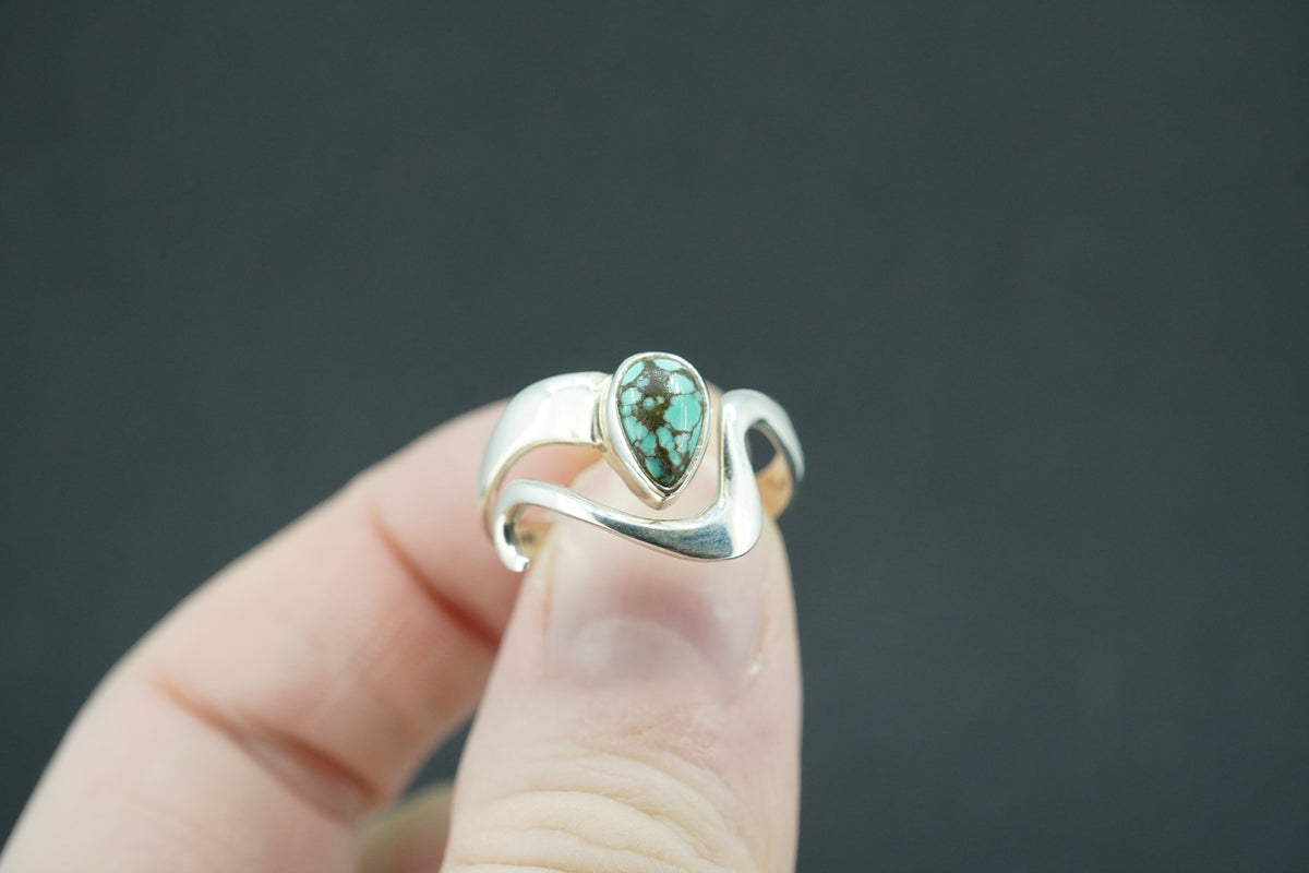 Turquoise Sterling Silver Wave Ring
