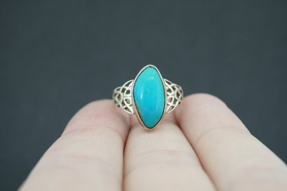 Turquoise Sterling Silver Celtic Ring
