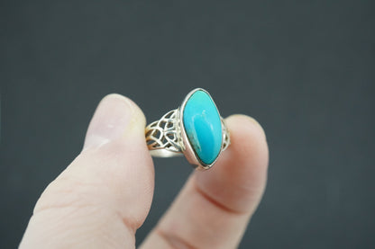 Turquoise Sterling Silver Celtic Ring