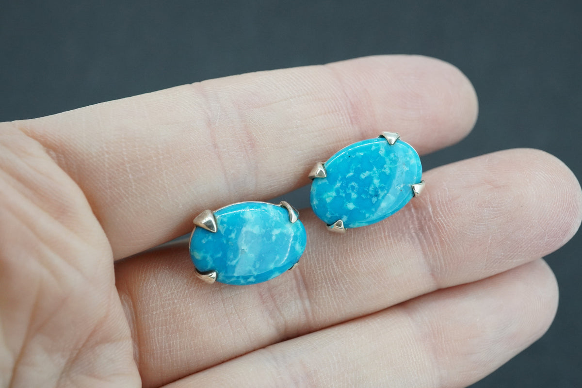 Kingman Turquoise Sterling Silver Cufflinks