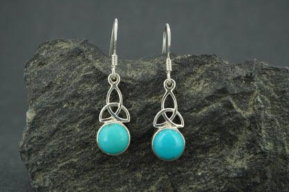 Turquoise Sterling Silver Celtic Earrings