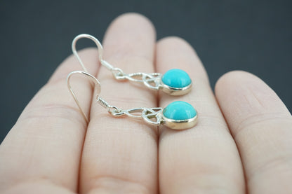Turquoise Sterling Silver Celtic Earrings
