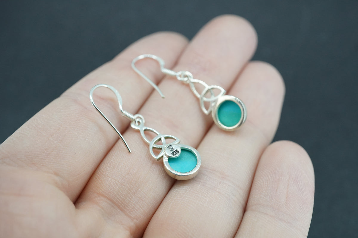 Turquoise Sterling Silver Celtic Earrings