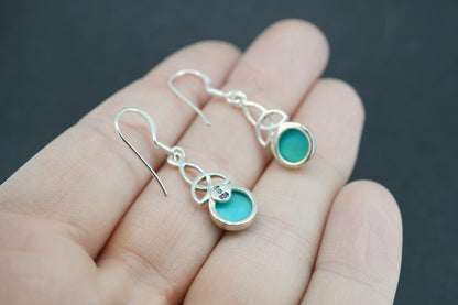 Turquoise Sterling Silver Celtic Earrings