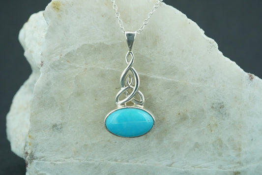 Turquoise Sterling Silver Celtic Pendant