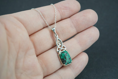 Asian Turquoise Sterling Silver Celtic Pendant