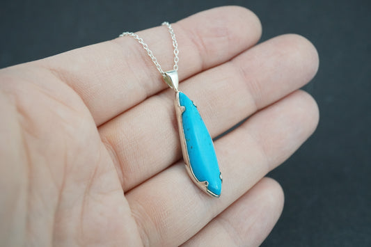 Arizona Turquoise Sterling Silver Drop Pendant