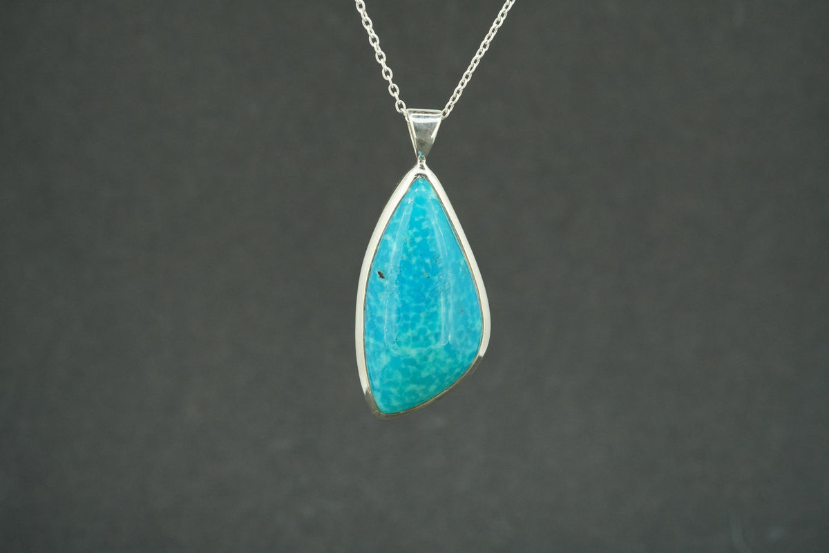Turquoise Sterling Silver Large Drop Pendant