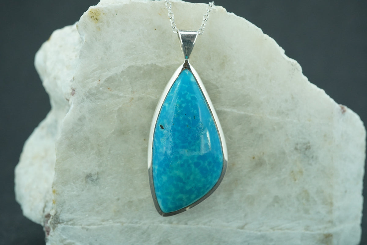 Turquoise Sterling Silver Large Drop Pendant