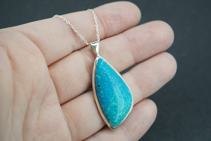 Turquoise Sterling Silver Large Drop Pendant