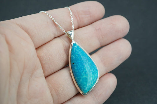 Turquoise Sterling Silver Large Drop Pendant