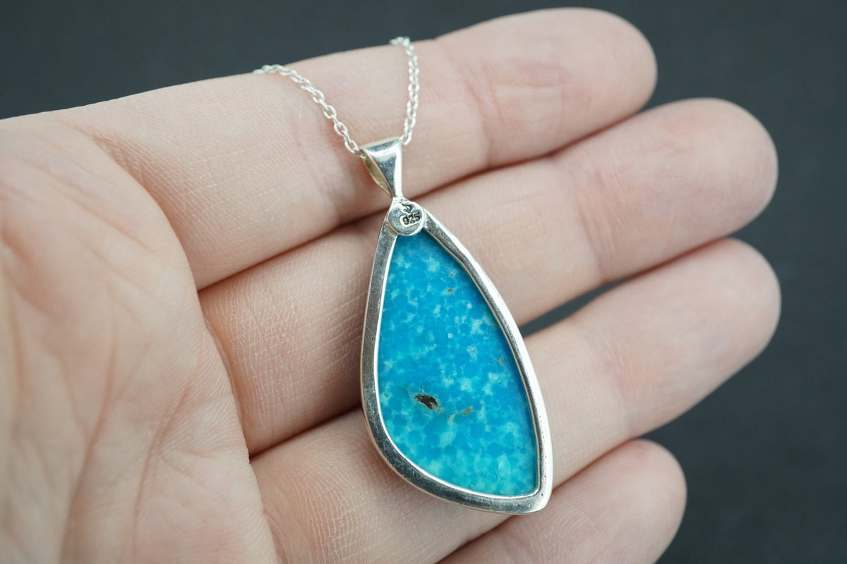 Turquoise Sterling Silver Large Drop Pendant