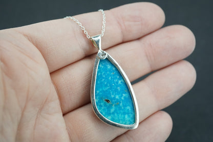Turquoise Sterling Silver Large Drop Pendant