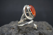 Scottish Carnelian and Citrine Sterling Silver Celtic Ring