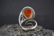 Scottish Carnelian and Citrine Sterling Silver Celtic Ring