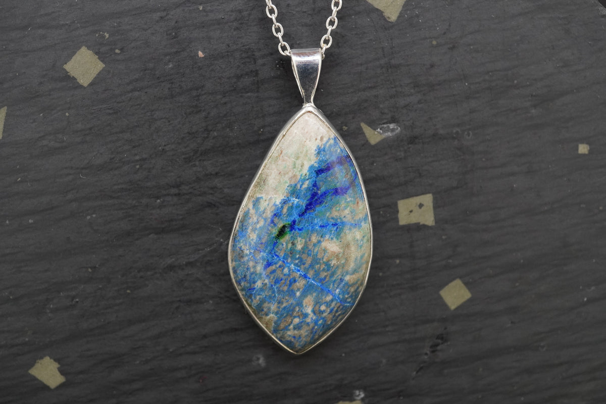 Cornish Azurite Sterling Silver Pendant