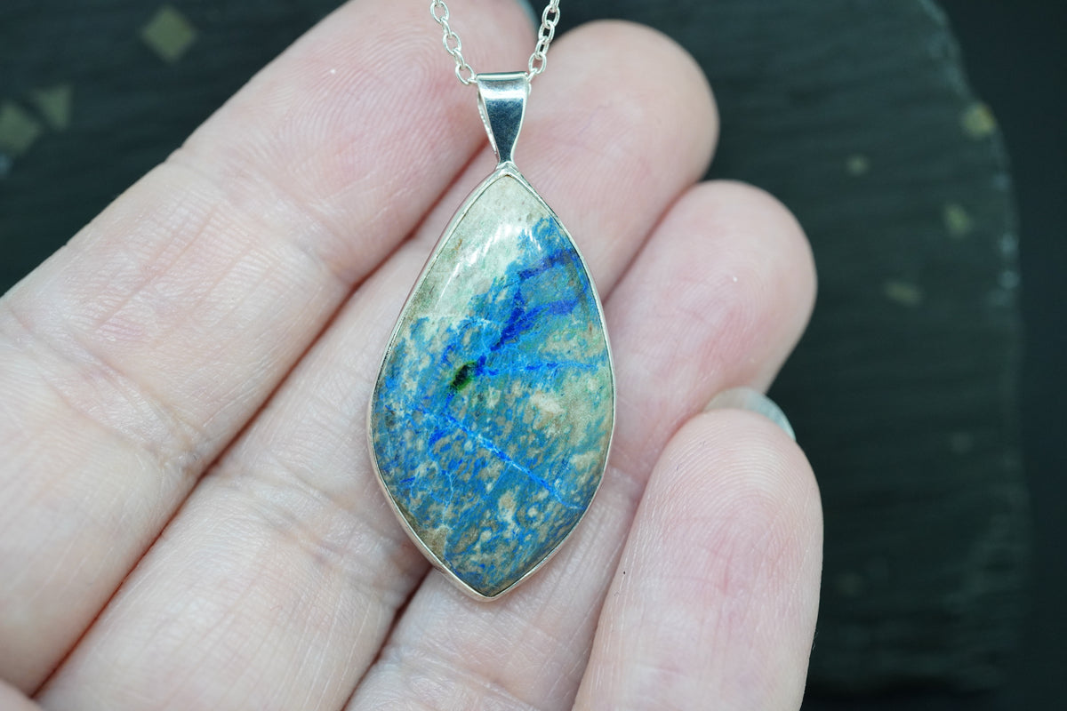 Cornish Azurite Sterling Silver Pendant