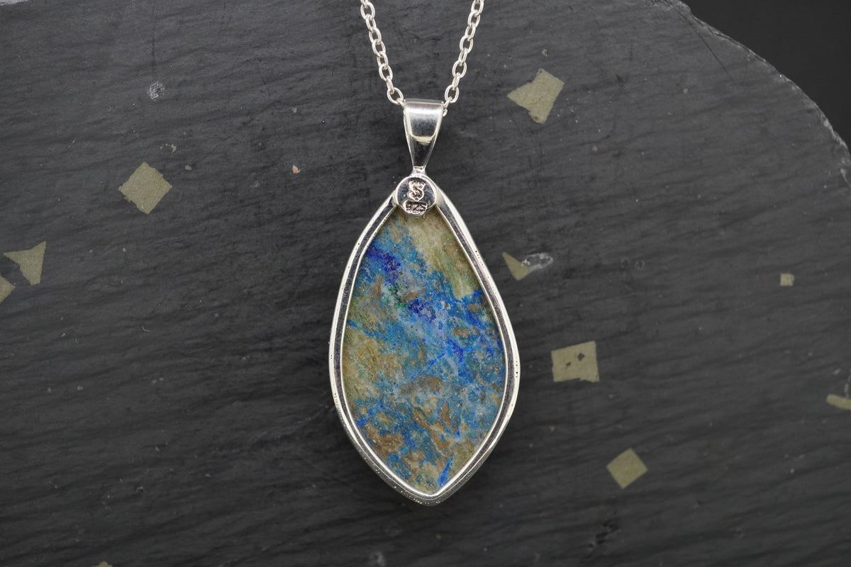 Cornish Azurite Sterling Silver Pendant