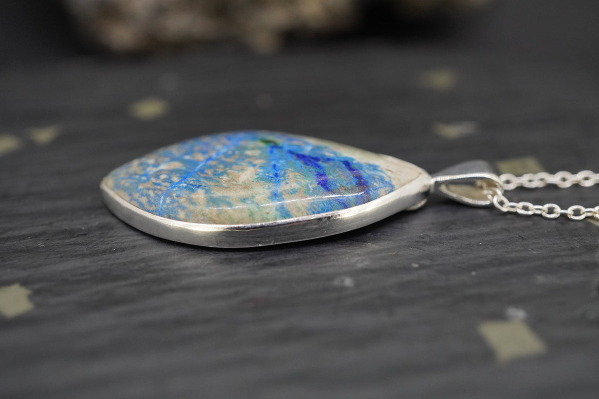 Cornish Azurite Sterling Silver Pendant