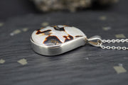 Brown Turbo Shell Sterling Silver Pendant