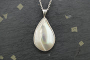 White Turbo Shell Sterling Silver Pendant