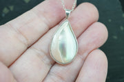 White Turbo Shell Sterling Silver Pendant