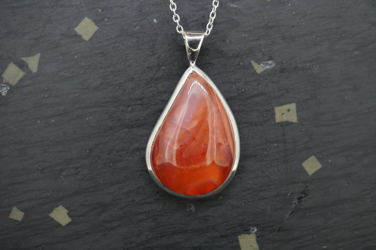 Indian Carnelian Sterling Silver Pendant