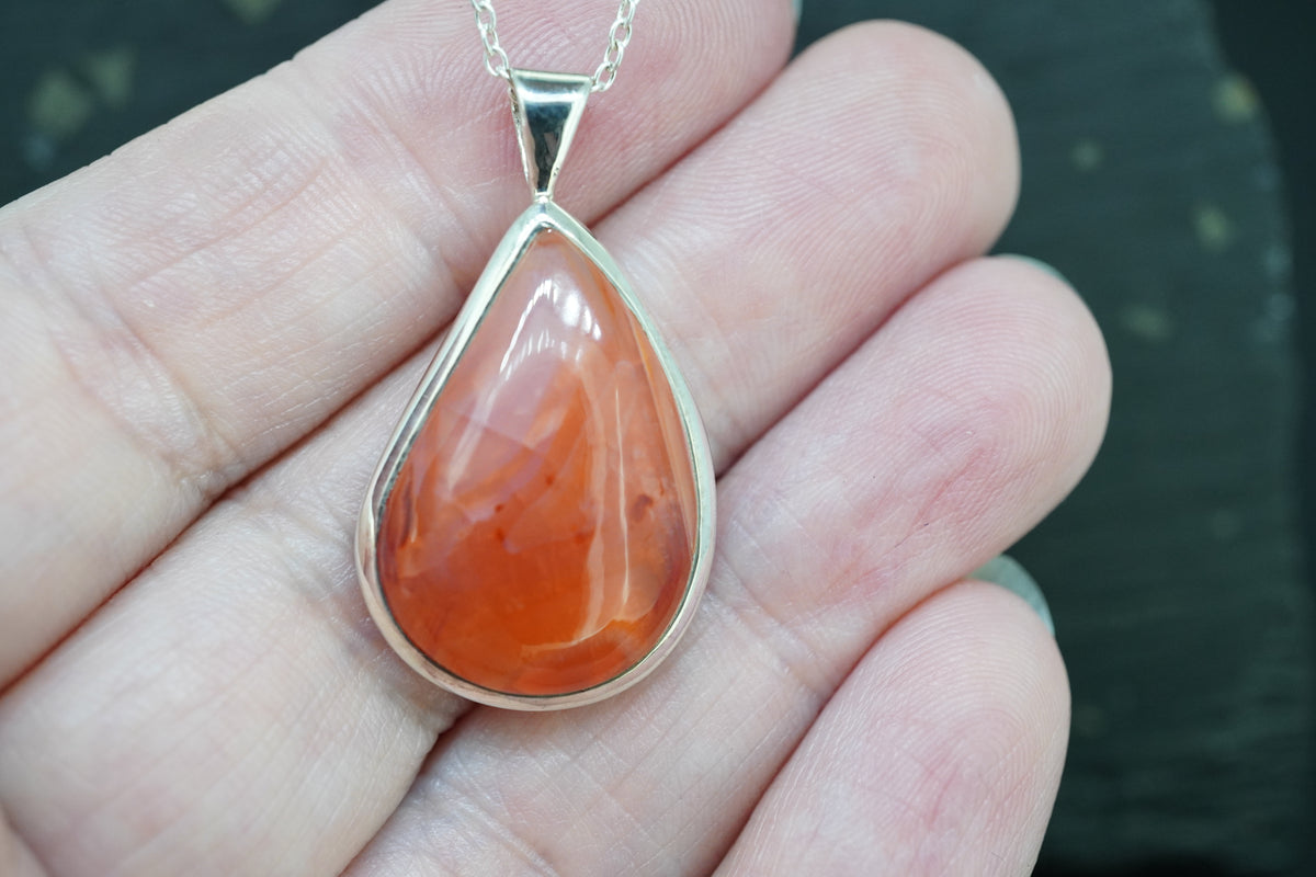 Indian Carnelian Sterling Silver Pendant