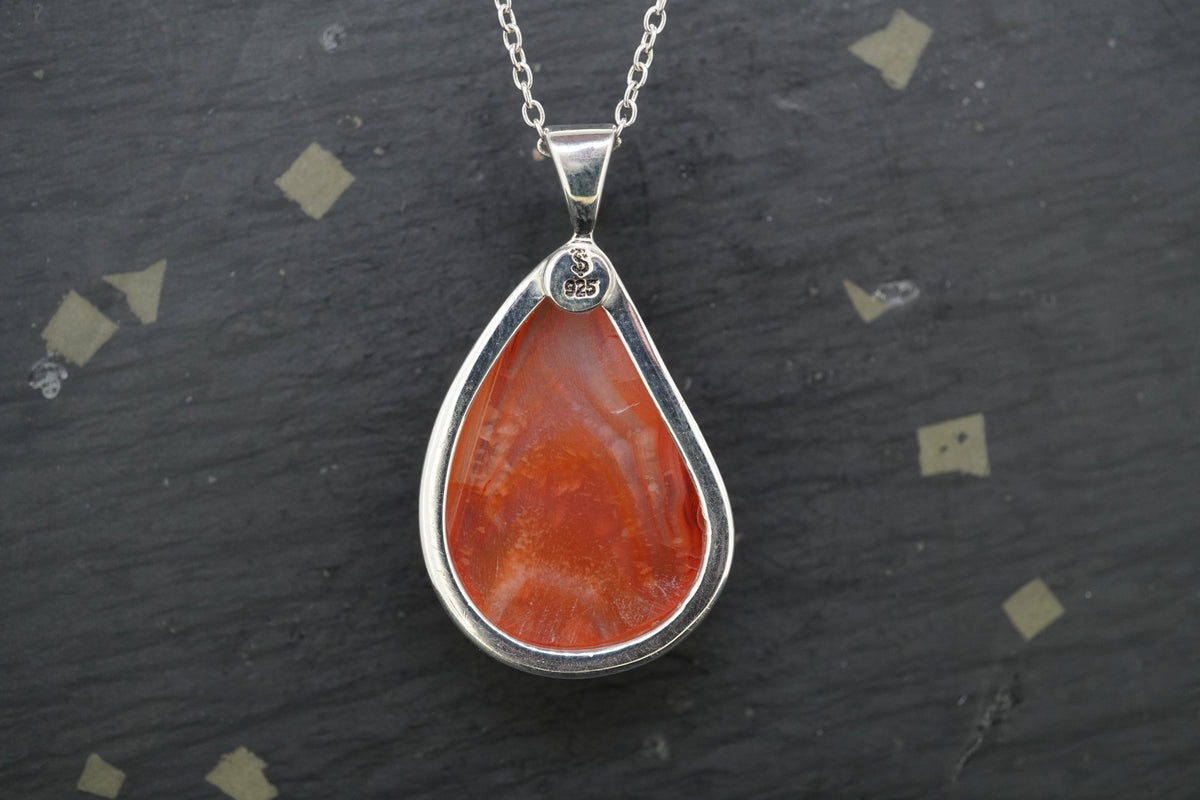 Indian Carnelian Sterling Silver Pendant