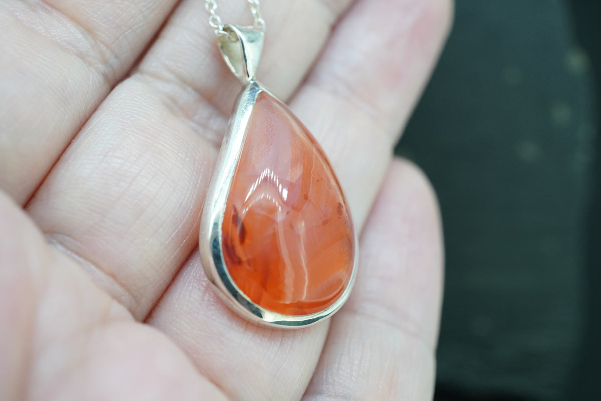 Indian Carnelian Sterling Silver Pendant