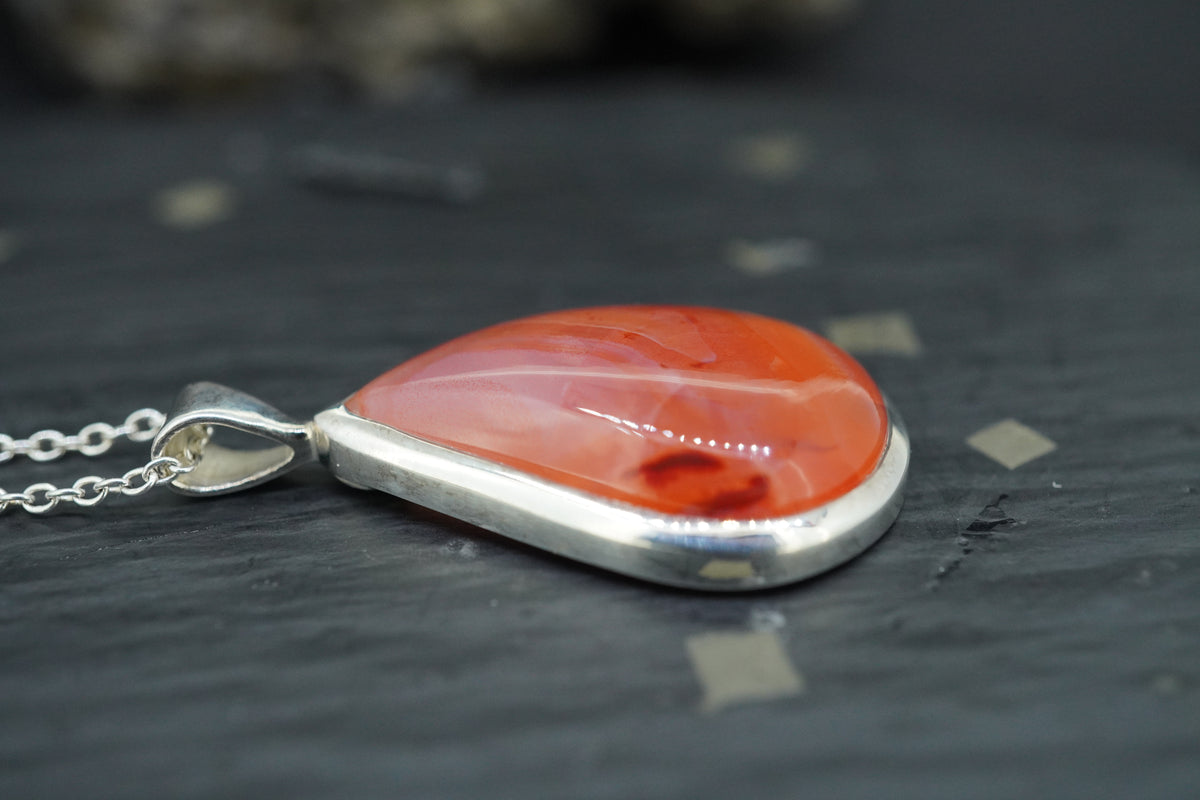 Indian Carnelian Sterling Silver Pendant