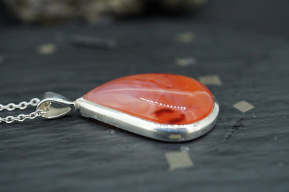 Indian Carnelian Sterling Silver Drop Pendant