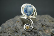 Moonstone & Citrine Sterling Silver Celtic Wrap Ring