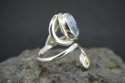 Moonstone & Citrine Sterling Silver Celtic Wrap Ring
