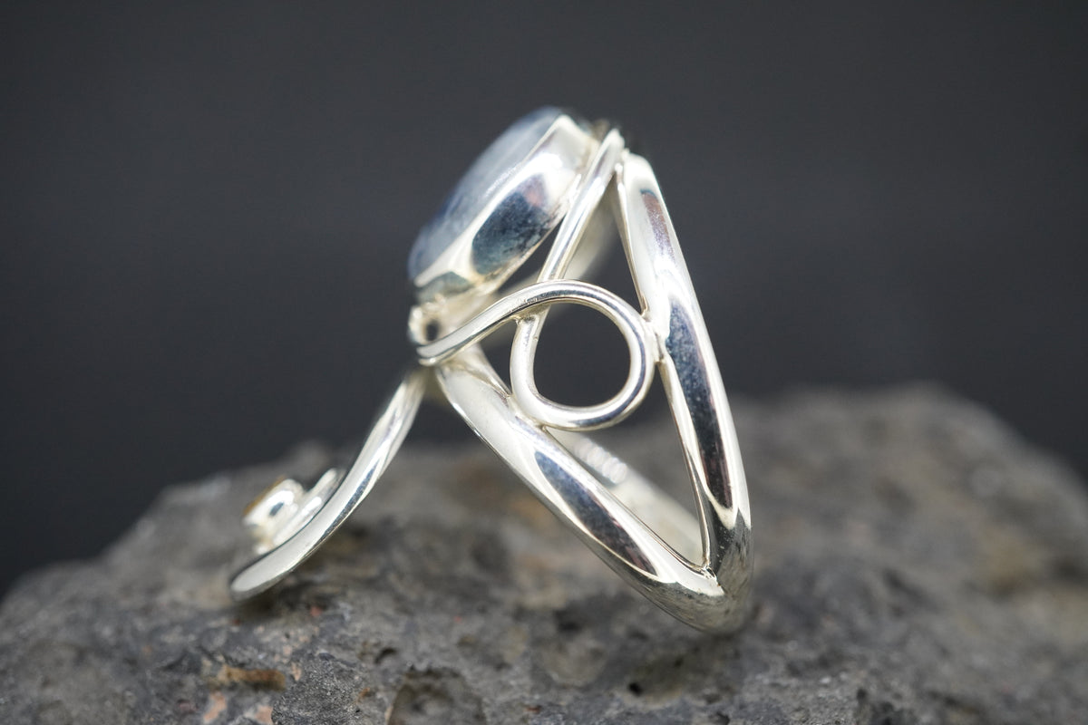 Moonstone & Citrine Sterling Silver Celtic Wrap Ring